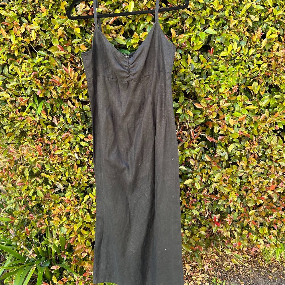 Old Navy Black Linen Slip Dress Size 6